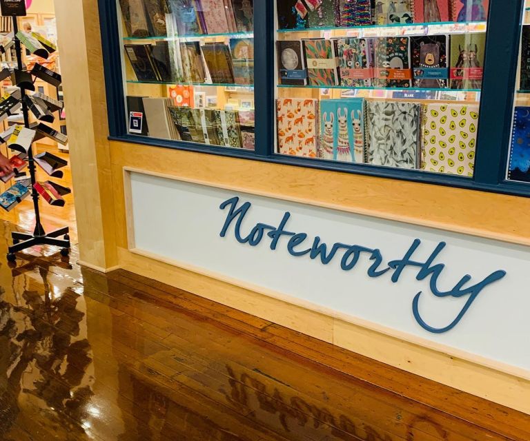 Noteworthy in Thornes Marketplace Northampton MA sells an array of goods, from greeting cards to journals to arts & crafts goodies.